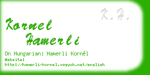 kornel hamerli business card