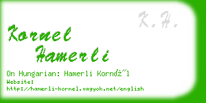 kornel hamerli business card